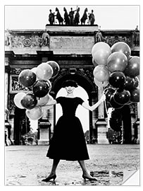 Naklejka na ścianę Audrey Hepburn, in a Givenchy Cocktail Dress, 1957