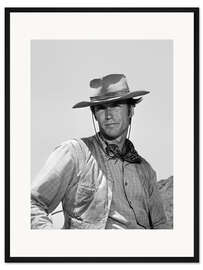 Gerahmter Kunstdruck Clint Eastwood als Cowboy in "Rawhide"