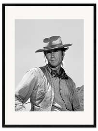 Gerahmter Kunstdruck Clint Eastwood als Cowboy in "Rawhide"