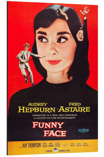 Quadro em alumínio Fred Astaire and Audrey Hepburn in "Funny Art", 1957