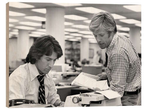 Tableau en bois Dustin Hoffman, Robert Redford in "All the President's Men" I