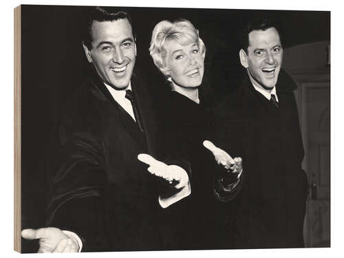 Quadro de madeira Rock Hudson, Doris Day, Tony Randall, 1959