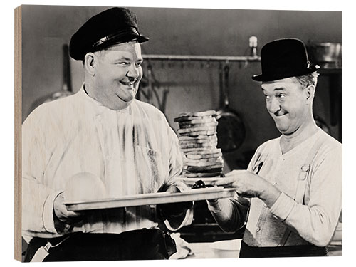 Obraz na drewnie Oliver Hardy, Stan Laurel in "Great Guns", 1941