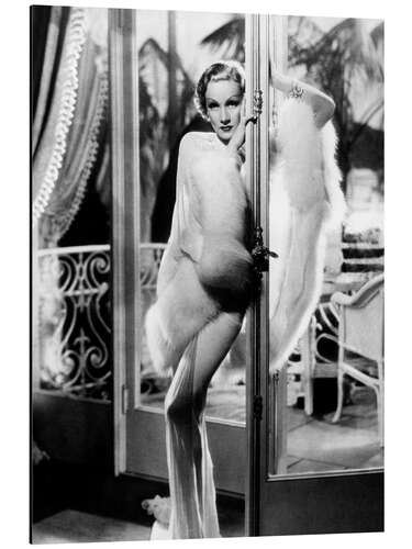 Aluminiumsbilde Marlene Dietrich in "Desire", 1936