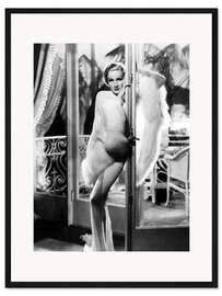 Gerahmter Kunstdruck Marlene Dietrich in "Perlen zum Glück", 1936