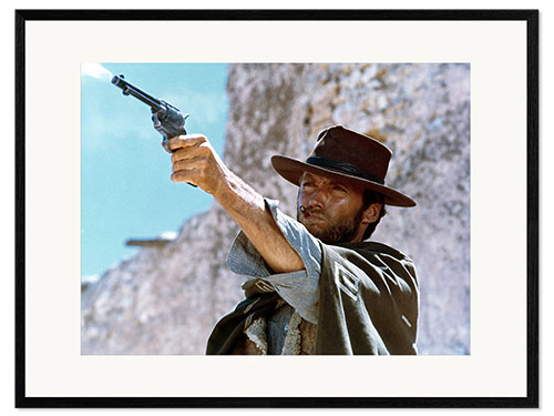 Impresión de arte enmarcada Clint Eastwood in "A Fistful of Dollars", 1964