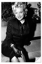 Wandsticker Marilyn Monroe, bei einer Pressekonferenz in Los Angeles, 1956