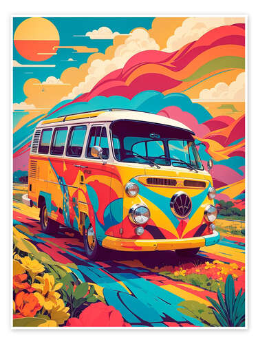 Juliste Hippie Van I