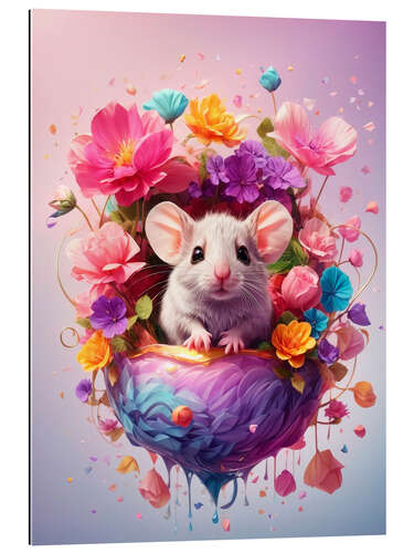 Cuadro de plexi-alu Floral Mouse