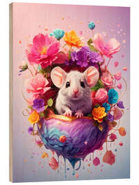 Wood print Floral Mouse