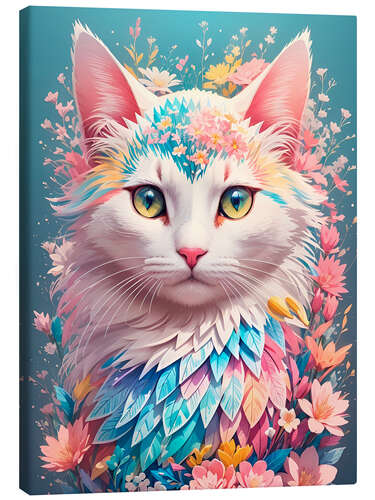 Canvas print Floral Cat