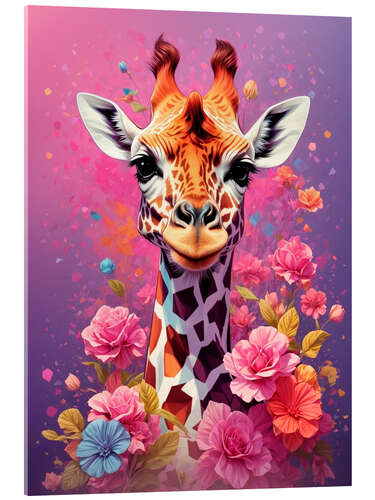 Acrylic print Floral Giraffe