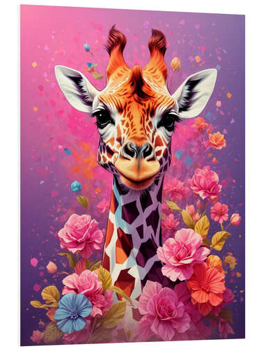 Foam board print Floral Giraffe