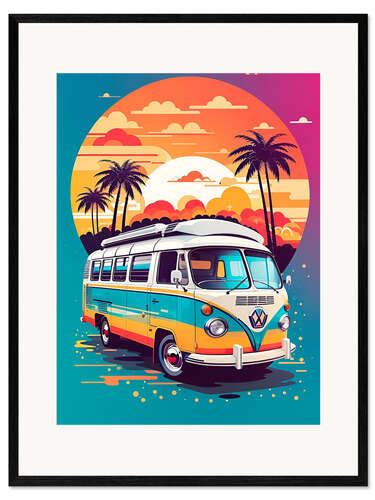 Innrammet kunsttrykk Hippie Van II