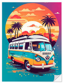 Sticker mural Hippie Van II