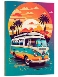 Wood print Hippie Van II