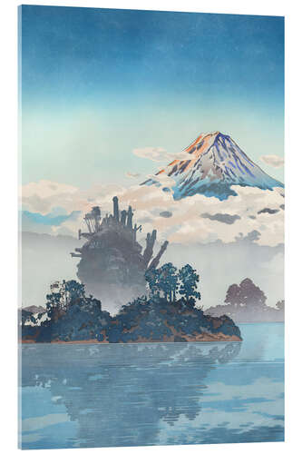 Acrylic print Fuji Over the Clouds and Moving Castle