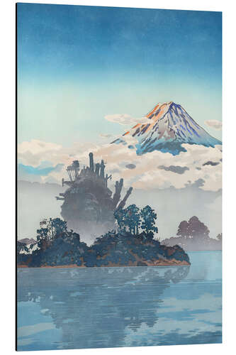 Tableau en aluminium Fuji Over the Clouds and Moving Castle