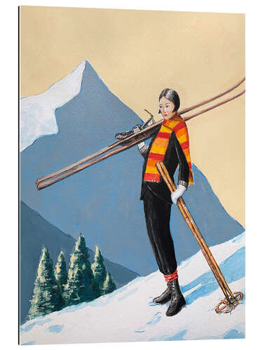 Gallery print Skier With Colourful Scarf