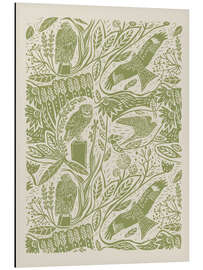 Magnettafel Greifvögel auf Linolschnitt