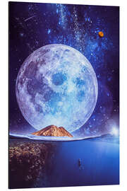 Magnettafel Tauchen im Ozean beim Riesigen Mond