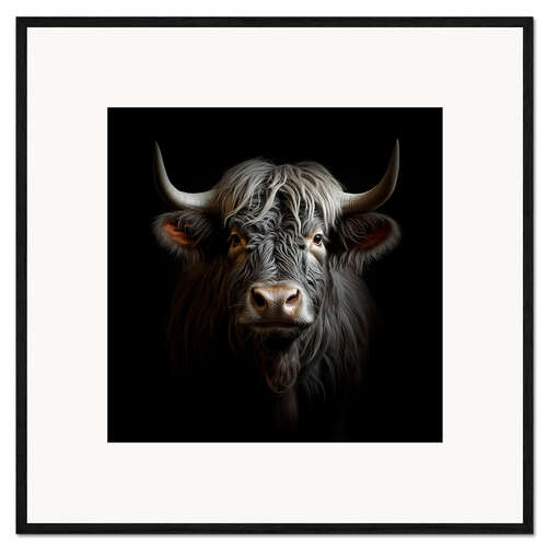 Framed art print Scottish Highland Cattle King