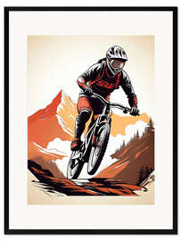 Gerahmter Kunstdruck Wochenende mit Mountain Bike