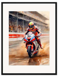 Gerahmter Kunstdruck Moto GP Race