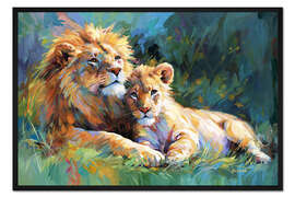 Gerahmter Kunstdruck Die Umarmung des Löwen