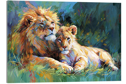 Quadro em plexi-alumínio The Lion's Embrace