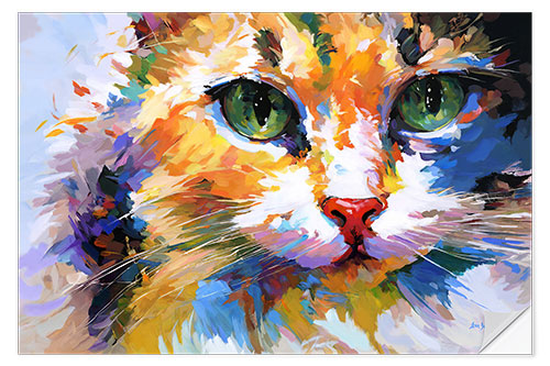 Naklejka na ścianę Colourful Cat’s Gaze