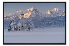 Gerahmter Kunstdruck Winter im Allgäu