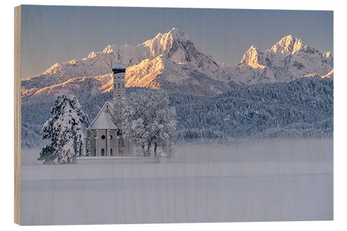 Holzbild Winter im Allgäu