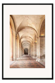 Gerahmter Kunstdruck Gewölbegang im Zisterzienserkloster Eberbach im Rheingau