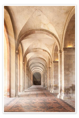 Plakat Vaulted Corridor in Eberbach Monastery