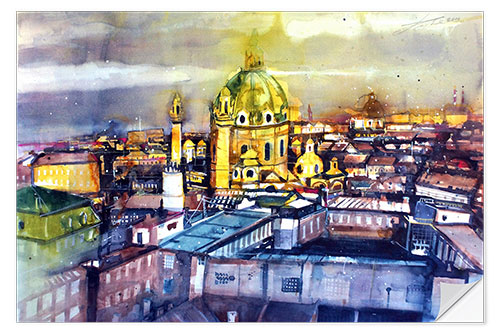 Autocolante decorativo Vienna View of Karlskirche