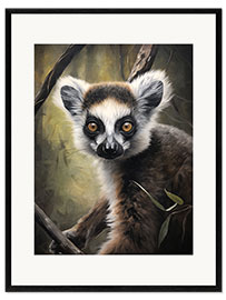 Impression artistique encadrée Lemur