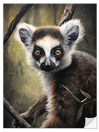 Sticker mural Lemur