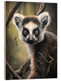 Wood print Lemur