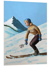 Foam board print Girl Skiing