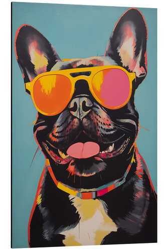 Obraz na aluminium Funky French Bulldog with Sunglasses