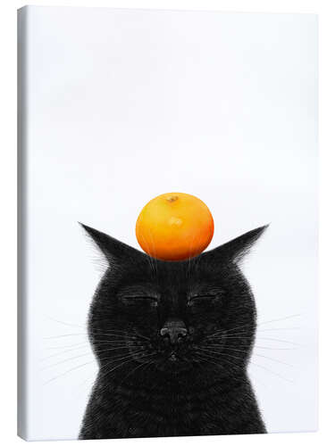 Quadro em tela Black Cat with Tangerine