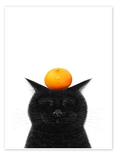 Plakat Black Cat with Tangerine