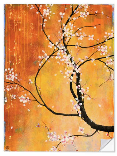 Sticker mural Sunset Gold Sakura