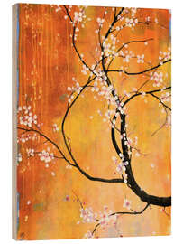 Holzbild Sunset Gold Sakura