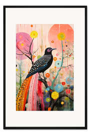 Gerahmter Kunstdruck Spektrales Federkleid-Paradies