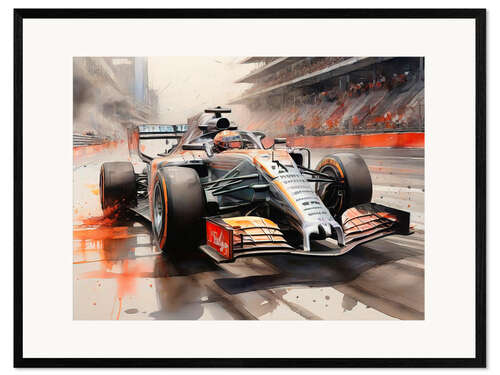 Ingelijste kunstdruk On the Racetrack