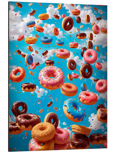 Aluminium print Raining Donuts