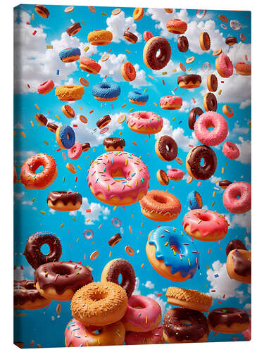 Quadro em tela Raining Donuts