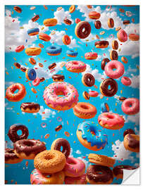 Sticker mural Raining Donuts